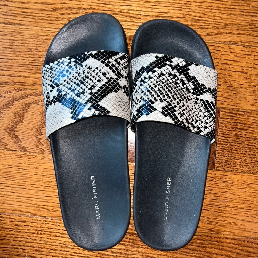 Marc Fisher Snakeskin Slides